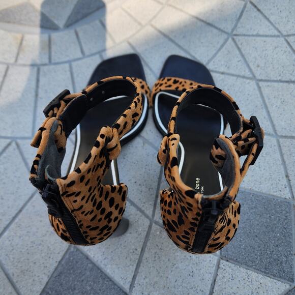 Rag & Bone Ellis Cheetah Suede Open Toe Sandals 38.5 - Picture 6 of 10